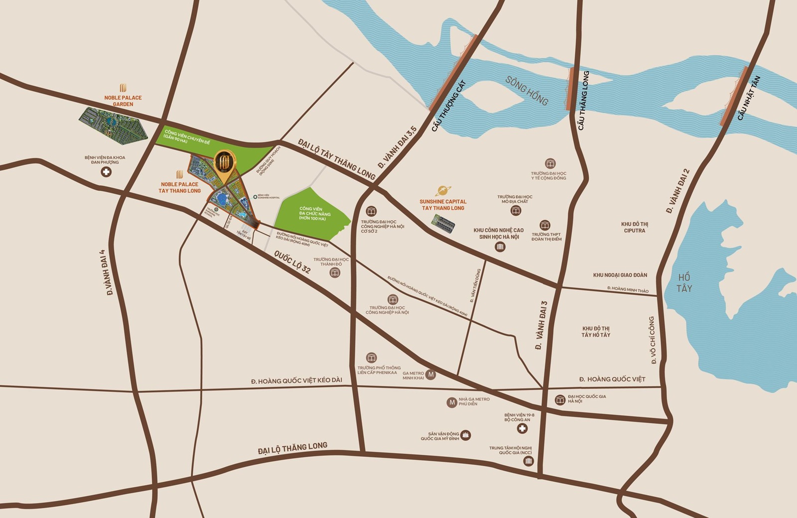 vị trí dự án noble palace tây thăng long